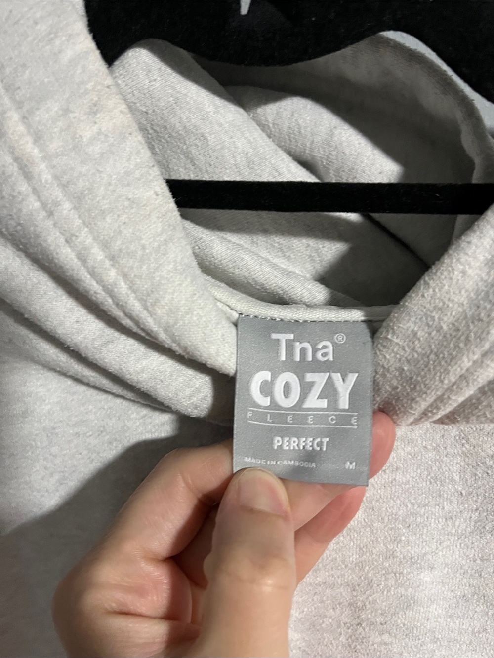 Aritzia Tna Heathered Grey Cozy Fleece Perfect Hoodie - Picture 3 of 5